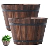【Fioriera versatile con drenaggio】 Questa fioriera a botte è dotata di fori di drenaggio preimpostati per aiutare a mantenere condizioni sane del terreno per le tue piante, rendendola adatta sia per uso interno che esterno.