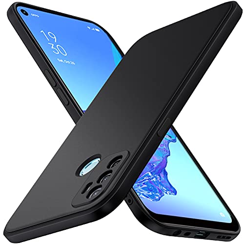 ivoler Silikon Hülle für Oppo A53 / Oppo A53s mit Kameraschutz, Ultra Dünne Weiche Stoßfest Schutzhülle Flexible TPU Matte Schwarz Handyhülle Kratzfest Hülle Cover