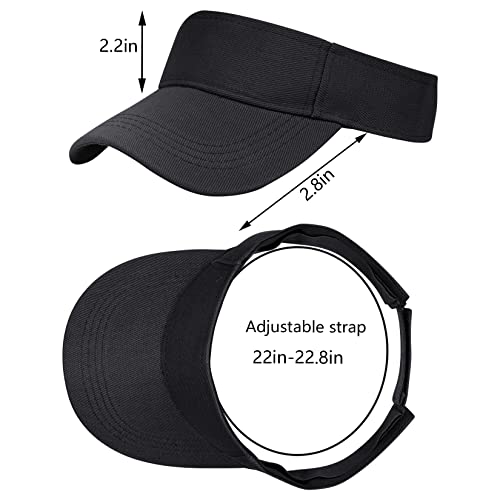 jerbro Unisex Visoren Cap Sonne Hut Golf Tenniskappe mit Sonnenblende Baseball Kappe Baseballmütze Einstellbar Visor Sommer Schirmmütze für Damen Herren (Schwarz)