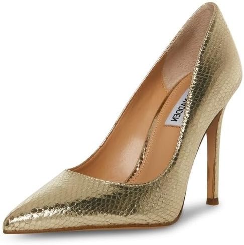 Vala Gold Snake Fashion High Heel Pointed Toe Stiletto Pumps