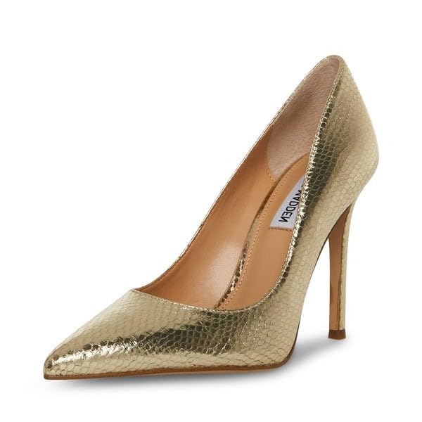 Vala Gold Snake Fashion High Heel Pointed Toe Stiletto Pumps