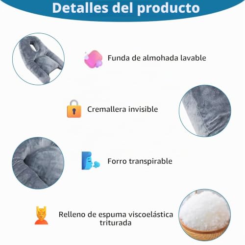 Almohada para dormir boca abajo ajustable y cojín facial postoperatorio 7