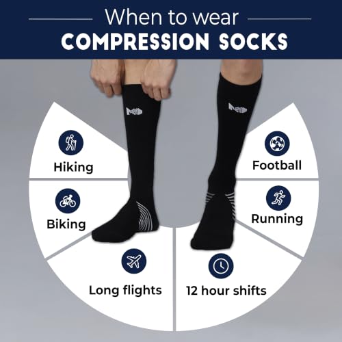 Image of Mint & Oak Bamboo Compression Socks For Men & Women, Sports Socks - Odour Free & Superior Grip, Running, Hiking, Cycling, Boosts Blood Circulation & Recovery
