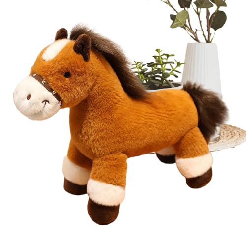 Caballo de peluche | 2026 mascota para el Año Nuevo Chino como juguete y decoración de escritorio,Juguete de peluche suave,Para adultos amantes de los caballos Habitación de los niños Hogar Escritorio