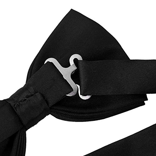 NUOBESTY Conjunto de 3 peças de lenço masculino gravata borboleta Cummerbund Hanky ajustável preto f