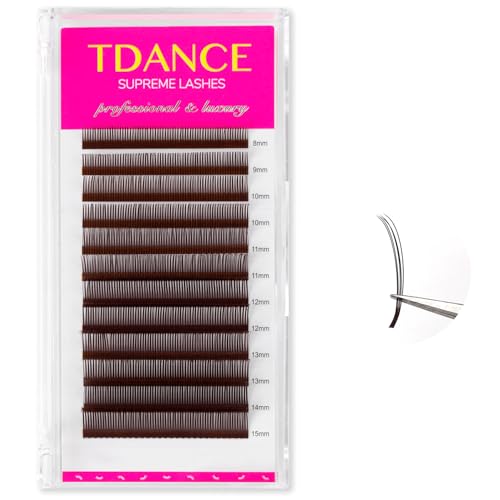 TDANCE Brown Lash Spikes 5D Spikes Lash Extensions Natural Look 5D Flower Eyelash Extensions for Professional Use(Spikes-Brown-5D,D-0.07,8-15mm)