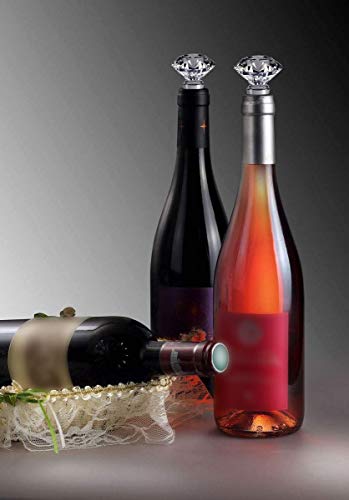 Miuion Decorative Crystal Wine And Beverage Bottle Stopper For Wine,Made Of Zinc Alloy And Glass,Reusable Plug With Gift Box,Multi-Option (2 Pcs Crystal) #TOP4