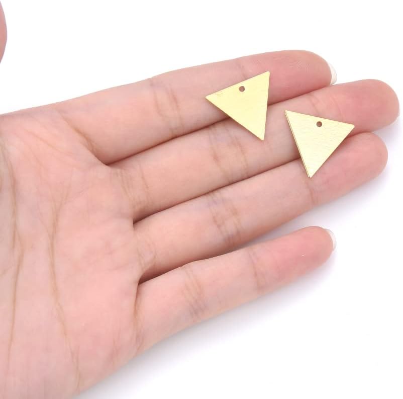 Adabele 10pcs Tarnish Resistant Gold 18.5mm Triangle Drop Charms image 3