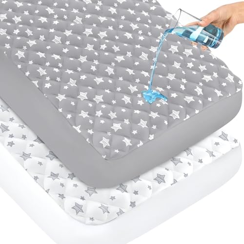 Crib Mattress Protector Waterproof 2 Pack