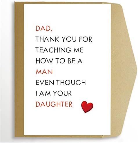 Funny Father’s Day Card from Daughter, Dad Birthday Card, Hilarious Fathers Day Card, Dad Thank You for Teaching Me How to Be A Man