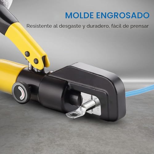 Miniatura 4 de Teeno Crimpadora Hidráulica Terminales,10t Y 9 Terminales,Crimpadora Terminales Electricos Prensa Hidráulica De Cobre Y Aluminio De 4-70 Mm Terminales
