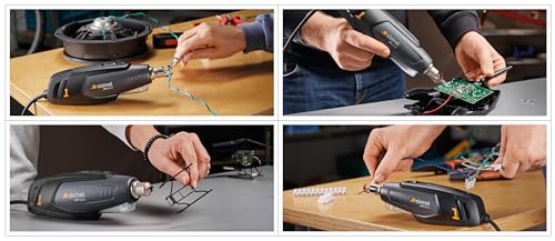 Steinel Heißluftpistole HM Stick, inkl. 4 Düsen, 350 W Heißluftfön, 400°-500°C, LED-Arbeitslicht, Heißluftgebläse zum Basteln und Modellbau
