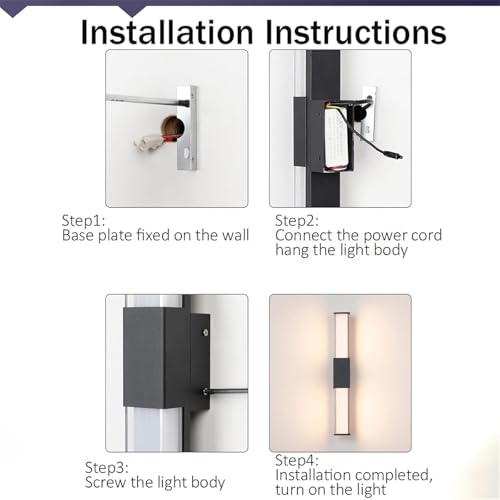 Applique murale télécommande LED IP65 étanche 26W