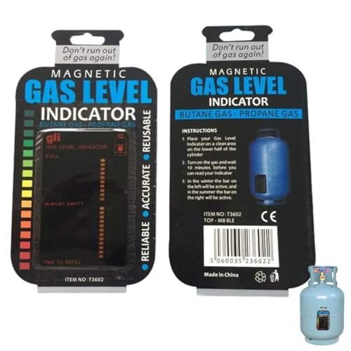 CATZUM 2 Stück Magnetische Füllstandsanzeige Gasflasche Füllstandsanzeige für Propan-Gas Weiche Magnetische Adsorption Wiederverwendbar Geeignet für Haushaltsküchen Camping Wohnmobil