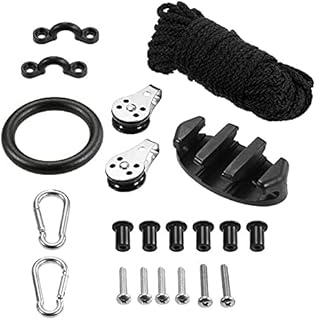 Greendhat Kayak Canoe Anchor Trolley Kit Padd Eyes Wellnuts Screws Kayak Accessories Zig Zag Cleat Rigging Ring Pulleys DIY Boat