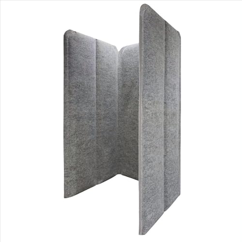吸音パーテーション EasyWall 高さ180cm 幅90cm 3連 3枚セット 日本製 衝立 間仕切り 簡易 個室 防音 折りたたみ イージーウォール グレー 遮熱 オンライン リモート IPIC（Amazon）