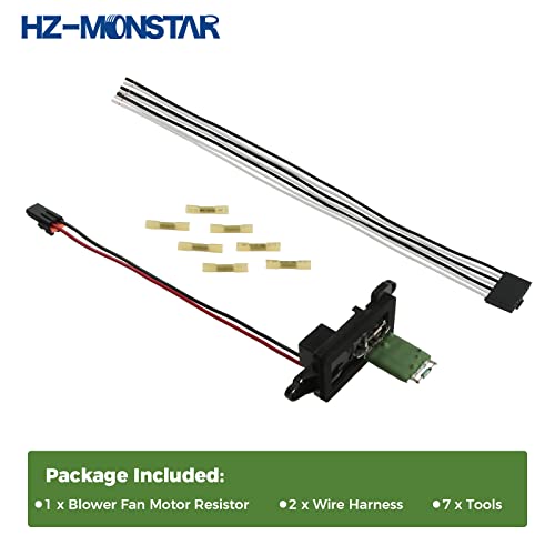 Image of 89019088 HVAC Blower Motor Resistor Kit with Harness, Compatible with 2003-2006 Chevy Silverado Tohoe Avlanche Yukon GMC Sierra Suburban Cadillac ESV EXT Replace 22807123 973-405 15-81086