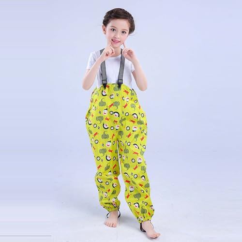 Pantalon de pluie enfant avec bretelles pantalon imperméable fille garçon vêtement pluie 4-8 ans
