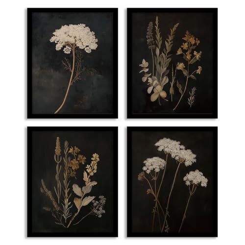 Image of WEFKODO Vintage Moody Botanical Dark Cottagecore Decor Wall Art Prints 8x10