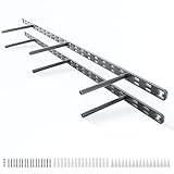 2pcs Floating Shelf Bracket Heavy Duty,Decorative Floating Shelf Hardware Hidden Black Metal Fireplace Mantel Brackets Without Jig (34
