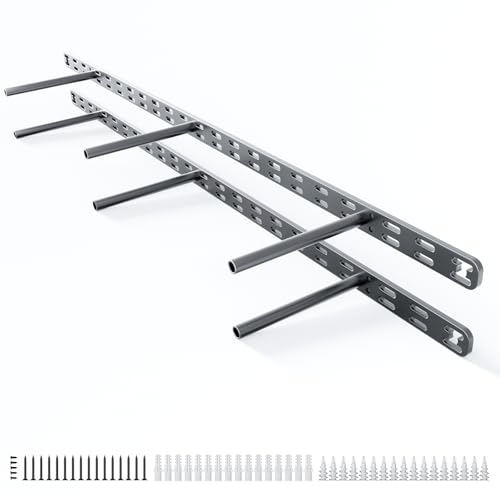 2pcs Floating Shelf Bracket Heavy Duty,Decorative Floating Shelf Hardware Hidden Black Metal Fireplace Mantel Brackets Without Jig (34"X4"X1.0" Withou