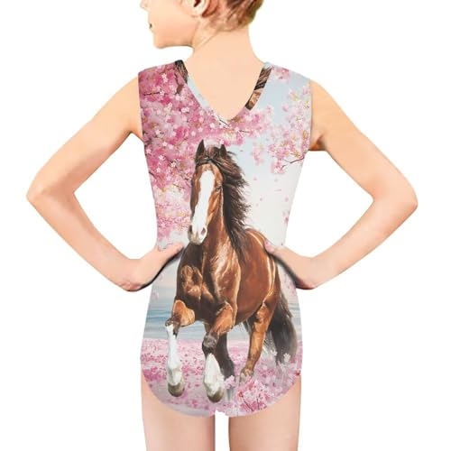 Image of Girls Fashion Print One Piece Swimsuit Bathing Suit Gymnastic Leotard for Kids, 5-14 Years