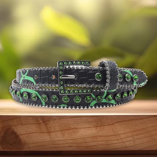 Blingbling Rhinestones Waist Belt Studded Beaded Buckle Costumes Rhinestones Heavy Duty Waistband for Jeans Pants4