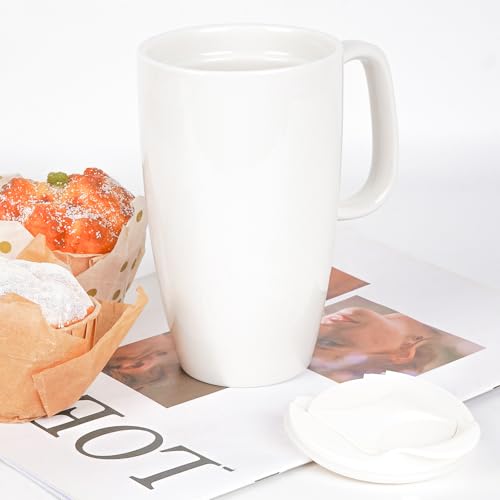 Vaso de café cerámico Linkidea con tapa deslizante 20 oz miniatura 6