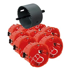 lot de 10 boites d'encastrement pour placo diamètre 67mm et profondeur 40mm avec scie cloche zenitech