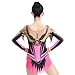 Kmarouse Girl's Long Sleeves Rhythmic Gymnastics Leotard with Rhinestone, Women's Breathable Competition Gymnastics Wear(Large)
