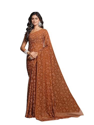 Garden Vareli Lock Chiffon Viscose Brasso Floral Saree