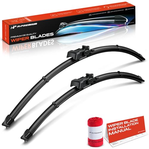 A-Premium Windshield Wiper Blades Compatible with Honda Civic 2006-2011, Coupe - 28" and 24", TLP Connector, Left and Right, with Wear Indicator & Towel - Pack of 2