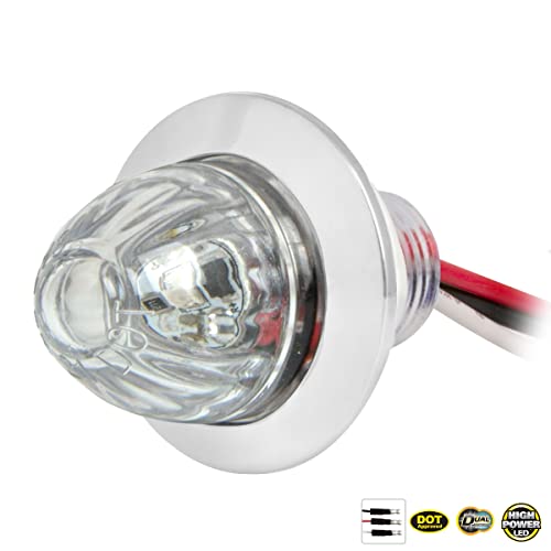 GG Grand General 75441 1 inch Mini Push/Screw Watermelon Amber/Clear Dual Function LED Light with Chrome Plastic Bezel by Grand General - Used condition - Image 2