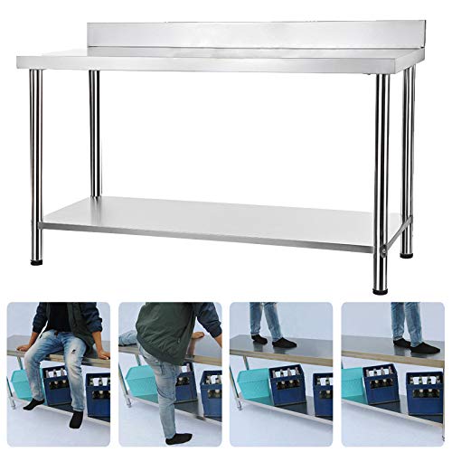 LZQ Professioneller Edelstahltisch Arbeitstisch Edelstahl Küchentisch Gastro Tisch Zubereitungstisch für Küche Bar… – Bild 8