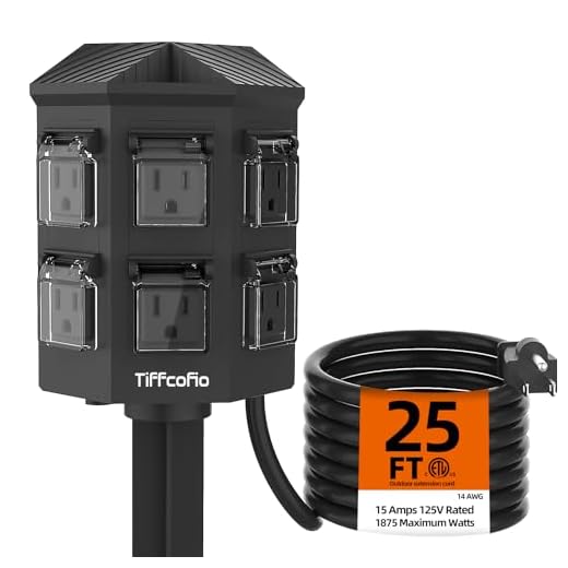 TiFFCOFiO Outdoor Weatherproof Power Strip
