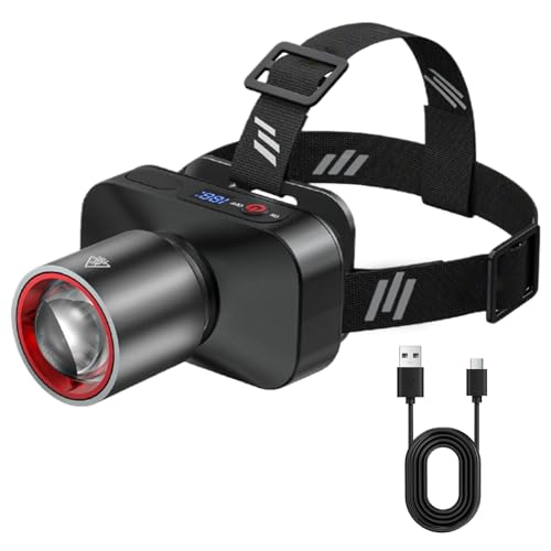 Manolyee Frontales para Camping, Frontales para Adultos Recargables, Iluminación Ultraligera Impermeable Con 90 Grados De Inclinación Para Senderismo Caza Y Running Recargable
