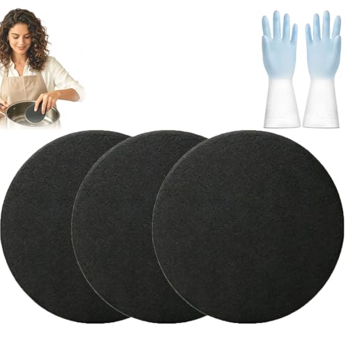 Steel Sponge for Stainless Steel Cookware 3-Pack or 6-Pack for Heavy Duty Burnt-On Stain Removal Leaves No Scratches Mirror Shine Restorer (3Pcs)