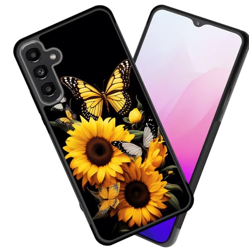 smauncucn for Galaxy A16 5G Case,Slim Anti-Scratch Tire Anti-Skid Edges Shockproof TPU Back Protective Cover Case for Samsung Galaxy A16 5G 6.7 inch 2024,Sunflower Butterfly
