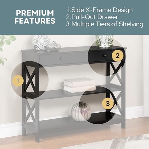 Image of Convenience Concepts Oxford Console Table, Black