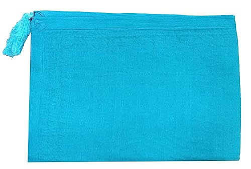 Image of Ekam Art Rajasthani Handmade Heavy Elephant Embroidery Cotton Patchwork Tapestry Cotton Wall Decor Hanging Beaded Tapestries Home Living Room Decor 40 x 60 Inch (Turquoise)