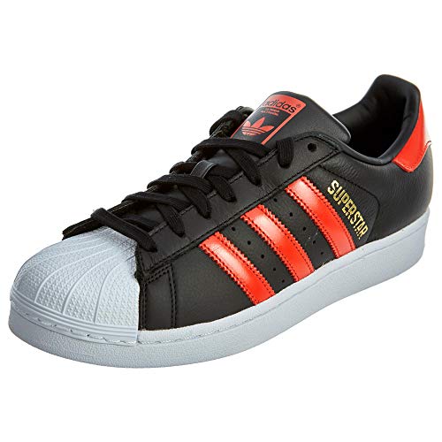 adidas Originals Men's Superstar Shoe Running, black/bold orange/white, 8 M US