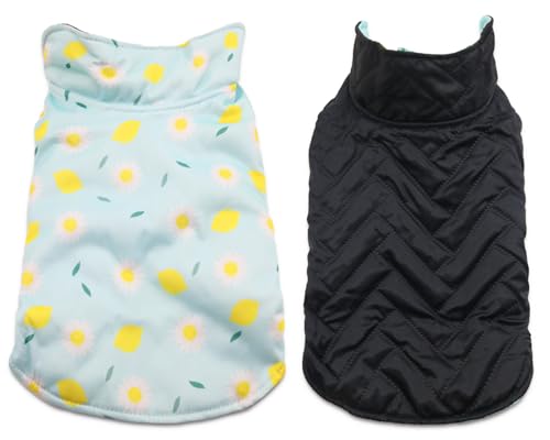 DroolingDog Reversible Dog Jacket Winter Snow Coat Warm Dog Coats Cozy Snow Jacket Vest for Small Medium Large Dogs, Small