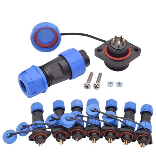 Conector SP16 4 pines de aire con chasis impermeable y rosca macho hembra 4