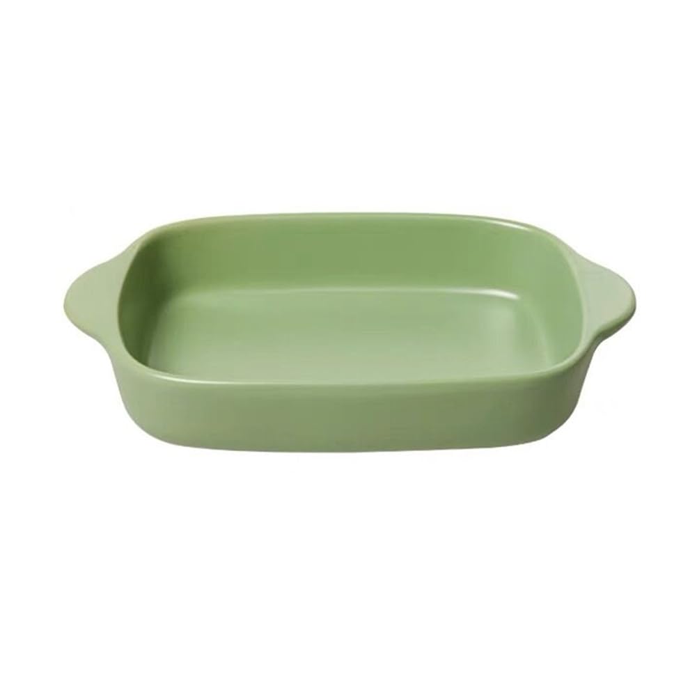 Dxcaicc Light Green C Lasagne Dish Ceramics Colorful And Beautiful Colors With Multiple Colors To Choose From Baking Bowls Handle Baking Tray On Wedding Parties,