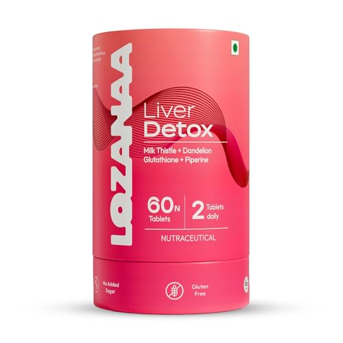 Image of Liver Detox Tablets | Milk Thistle (300 mg), Glutathione (50 mg) & Dandelion Root (300 mg) | Ayurvedic Liver Cleanse & Fatty Liver Support | Detox & Liver Health Supplement | 60 Veg Tablets