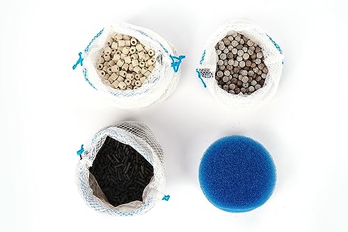 Image of LANDEN PURA 300 External Canister Filter for Aquarium System, up to 30 Gallon, Stainless Steel Tank Canister with Water Pump and Double Tab Connector, Three-Stage Filtration
