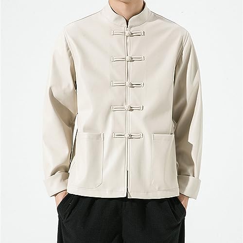 Chaqueta de cuero sintético para hombre con hebilla miniatura 2