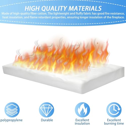 LNSYSNS Keramikwolle für Bioethanol, 3 Stück Keramik Watte aus Faserwatte, Gute Wärmedämmleistung, Weiße Brennwatte für Bioethanol, für Ethanolbrenner und Innenkamin
