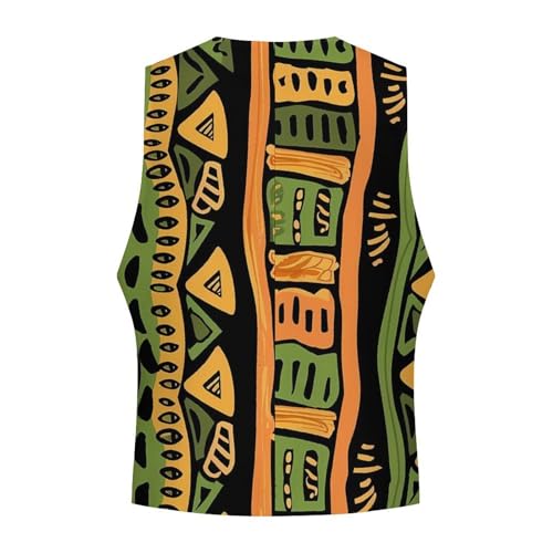 African Ethnic Patterns Suit Vest for Men Casual Business Tuxedo Slim Fit Suit Vests Lightweight Waistcoat4