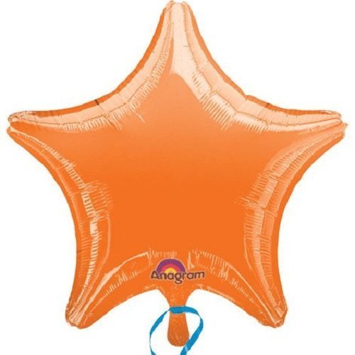 Lot of 10 Orange Star Shape Foil Mylar 19 Balloon Birthday Party Decoration by Anagram